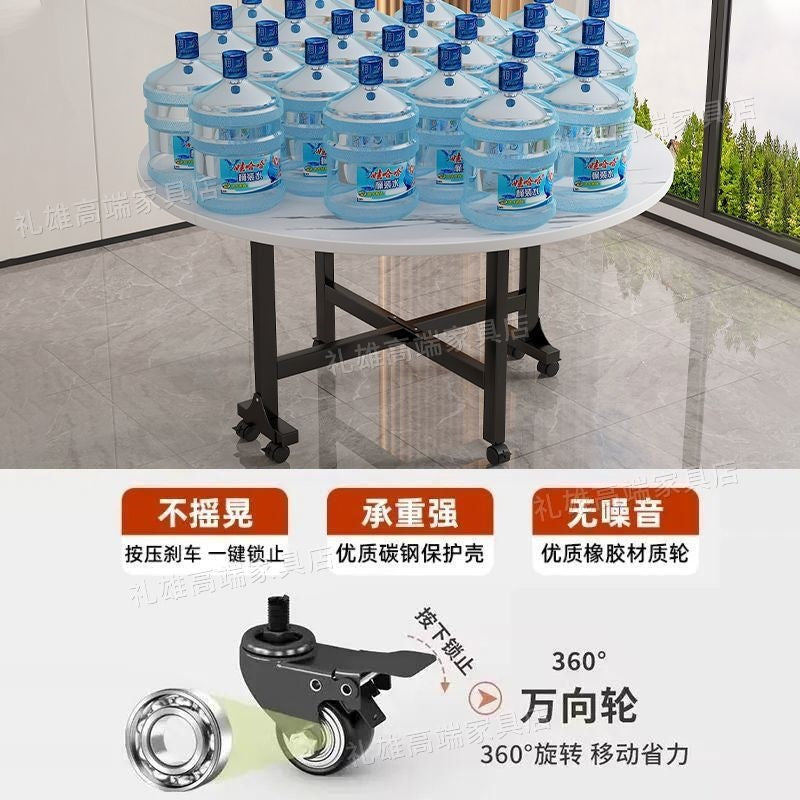 Foldable dining table - large round table for living room, multi-functional home dining table, collapsible simple small apartment round dining table