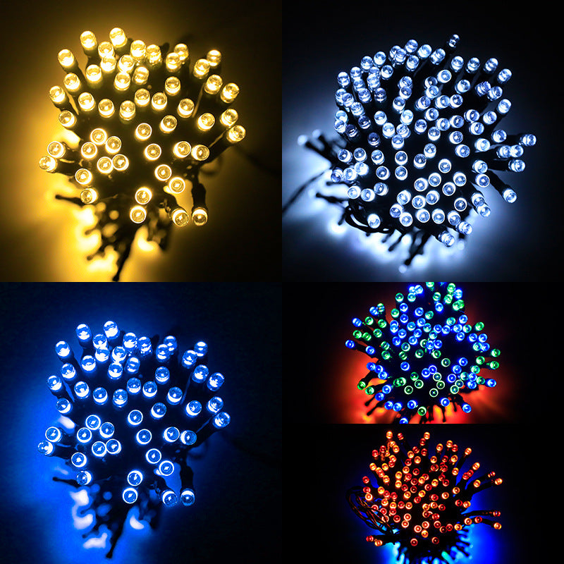 LED solar light string colorful lights Christmas holiday light string Garden decorative lights Outdoor lighting Waterproof string lights