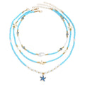 Rice beads necklace wholesale cross-border summer bohemia small fresh jewelry fashion pearl starfish vacation clavicle chain