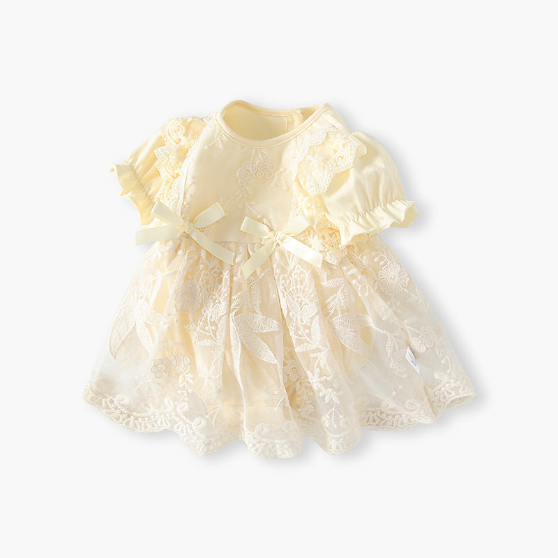 Baby clothes summer romper dress newborn bodysuit skirt baby girl full month hundred-day celebration lace princess dress