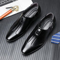 Spring autummen business formal leather shoes youth slip-on pointed toe men's shoes british shoes black wedding work shoes