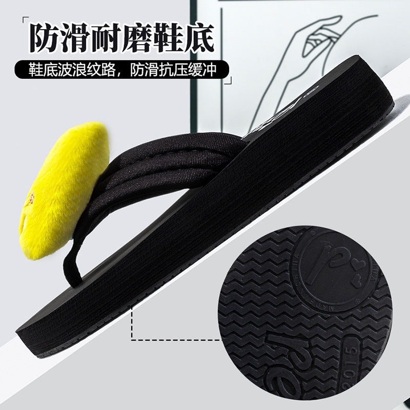 Flip-flopssummer women's trendy beach slippers casual style outwearabrasion resistantnon-slip sandals ins sports trendy brand