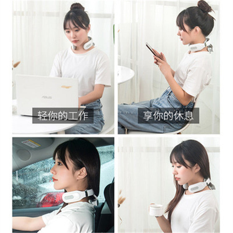 Smart cervical spine massager pulse multi-therapy instrument technique neck protection instrument neck rechargeable massager factory