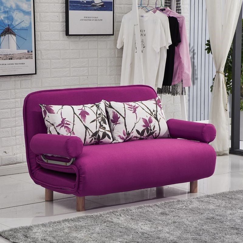 Foldable and detachable washable small apartment living room minimalist modern double/single multifunctional cat paw leather sofa bed - free shipping