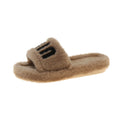 Thick sole fur slippers for women 2024autumnew arrivalpopularfashioncasualcasual style outwear open toe slippers