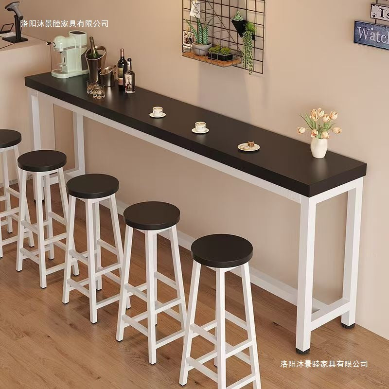 Factory direct industrial style bar table set - thickened composite board, steel frame, high-top bar table and stool combination