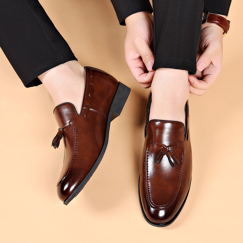 2023 summer new men's leather shoes - plus size business formal casual dress shoes - wedding lace-up men's footwear