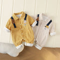Spring & fall bear infant double layer baby clothes baby newborn style romper one-piece cute long sleeves trendy
