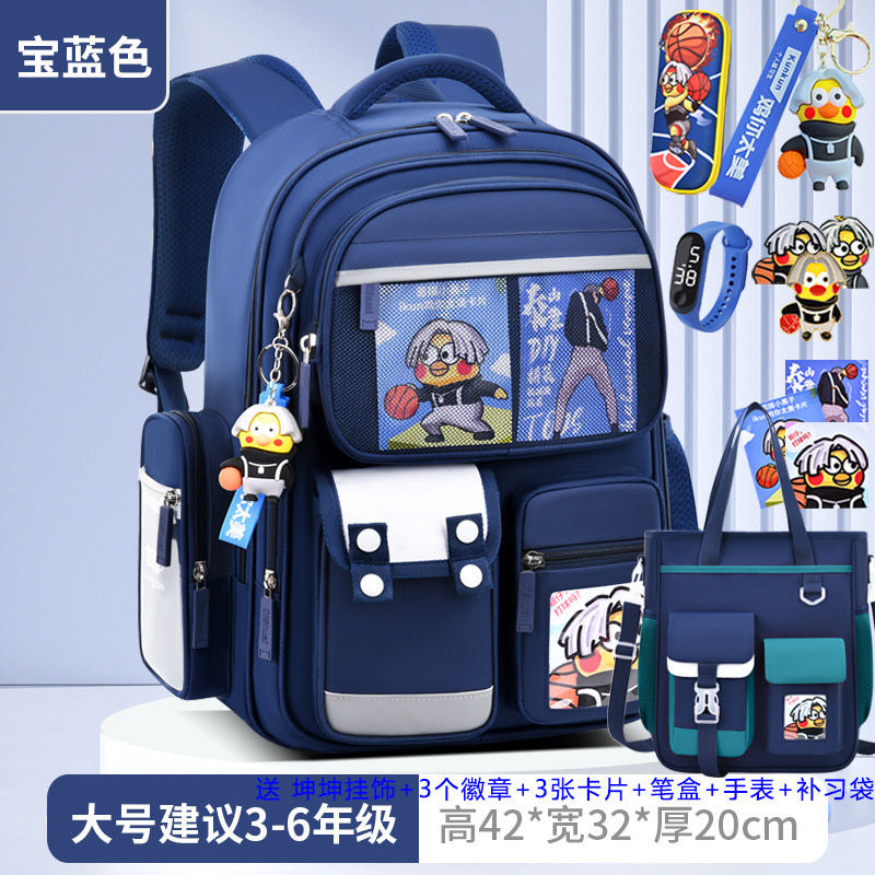 2026 new children's backpack for boys, elementary school grades 1-6, boys' and girls' spine-protecting, weight-reducing double shoulder bag