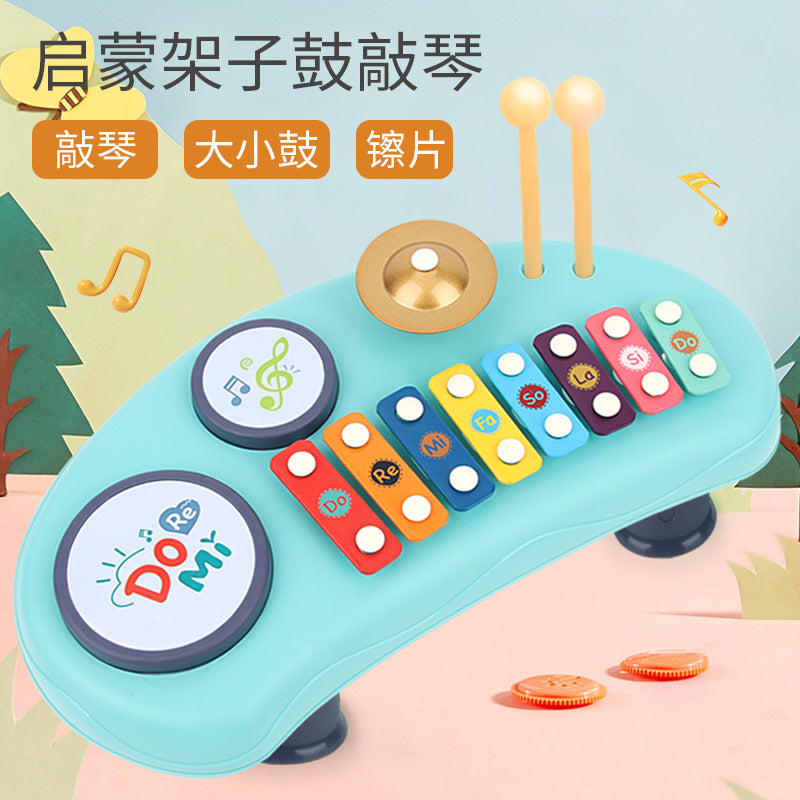 Educational eight-note handbell piano - 2-in-1 musical instrument for babies and toddlers (8 months+) - infant and toddler music toy piano 1