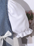 european and american cross-border girls' shirt dress, vest design, with heart-shaped bag three-piece set for girls