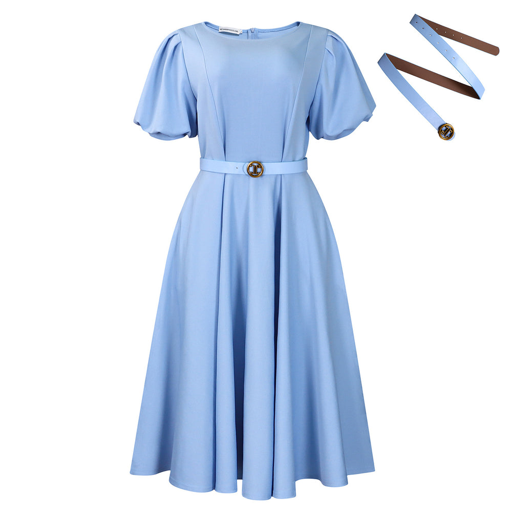 Q124export women's clothing  summer short sleeve round neck high waist large skirt mid longexportplus size african dress
