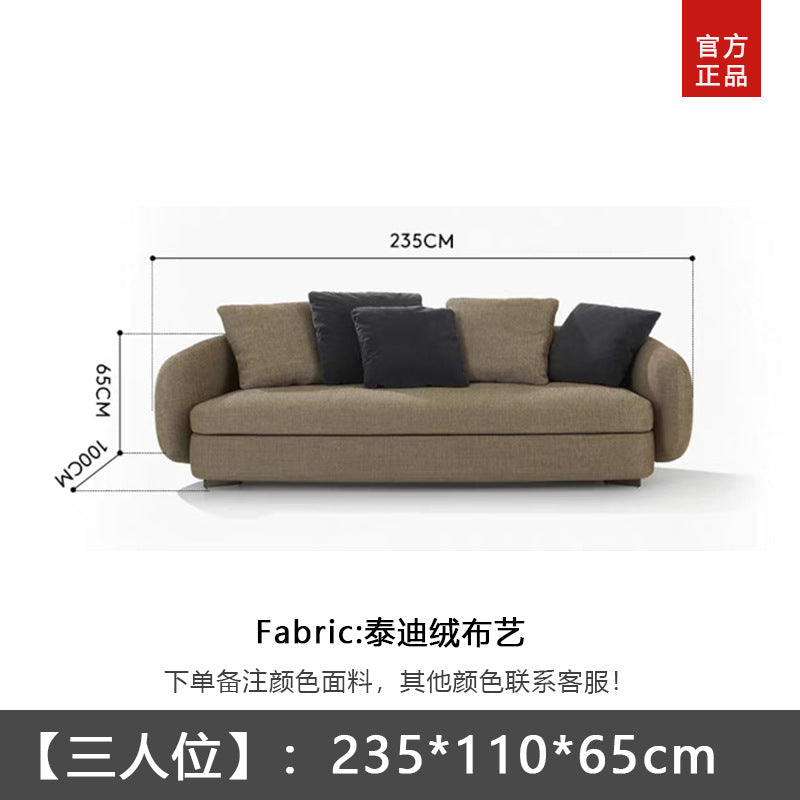 Foshan saint-germain cream style small apartment curved sofa high-end corner teddy velvet fabric sofa living room