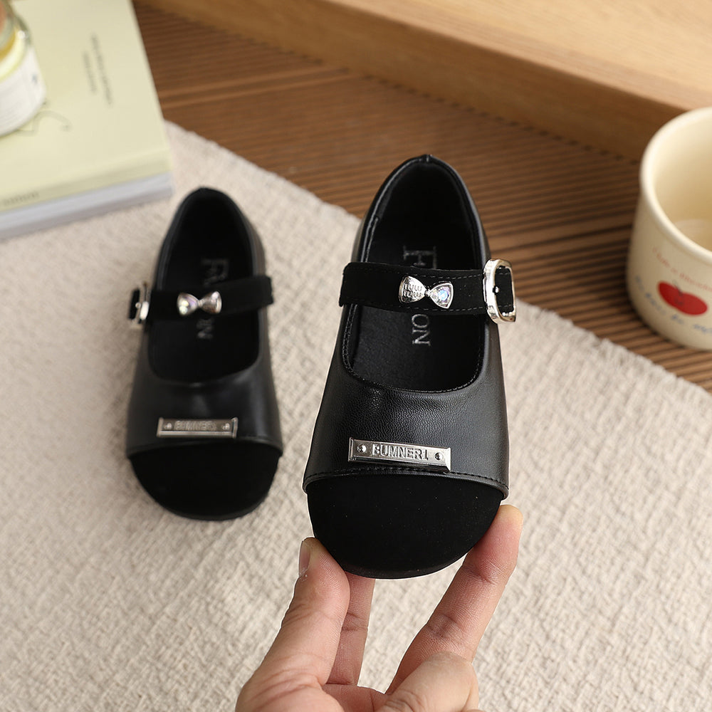 Vancahao girls' leather shoes -  spring/autumn new collection: stylish flats, princess shoes, korean style, soft sole single shoes for girls