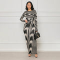 New arrivals: irregular print sexy slim-fit bodycon long sleeve dress for cross-border e-commerce