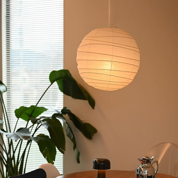 Song-style aesthetic ball rice paper chandelier dining room bedroom Noguchi folding paper lamp Japanese-style wabi-sabi wind B & B living room