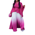 D3297 cross-border fashion african pleated asymmetrical tie-up top gradient midi skirt two-piece set for export