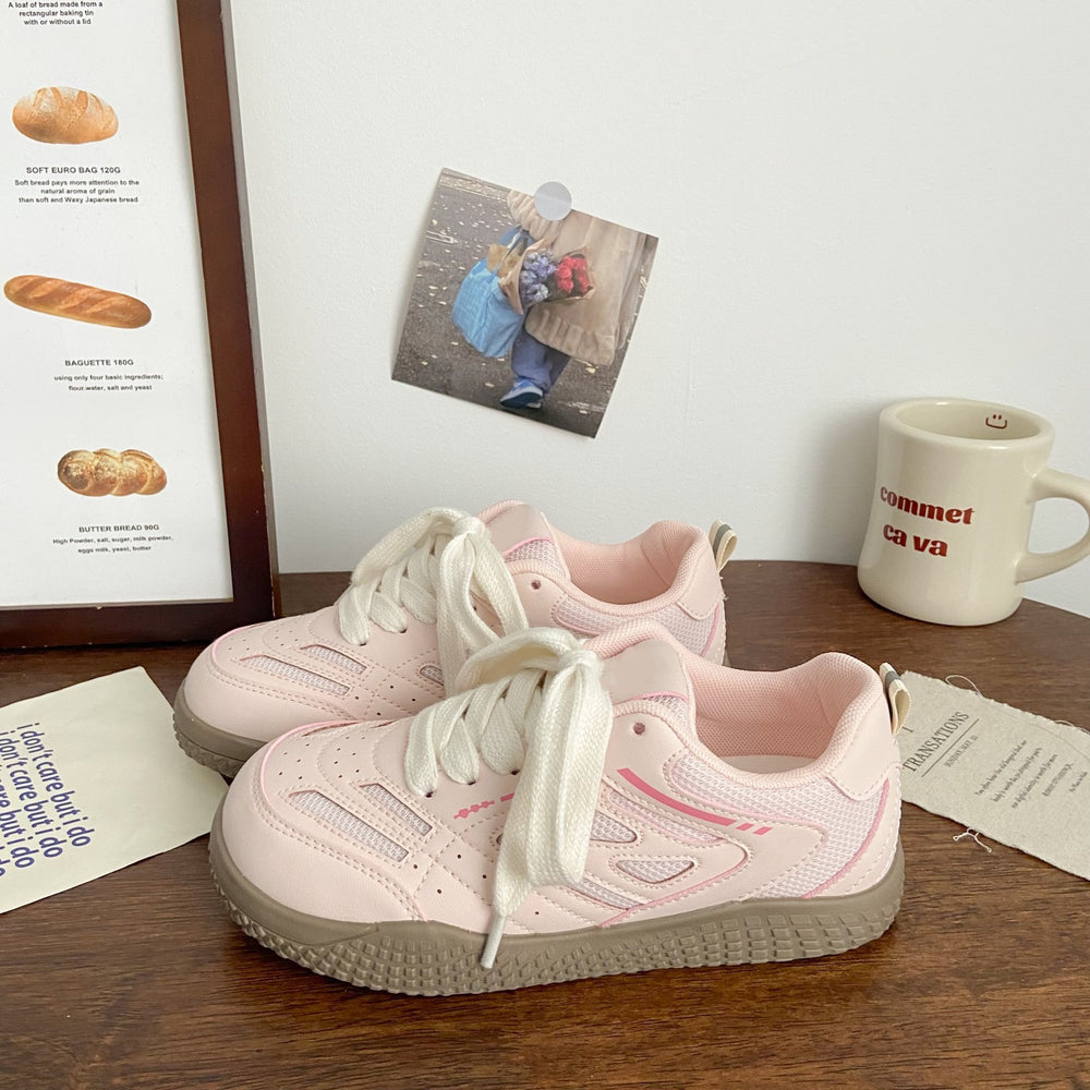 Pink fleece-lined sneakers for women, german training, winternew arrivalchicniche style ugly cute cotton shoes, student sports, two cotton white shoes