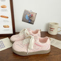 Pink fleece-lined sneakers for women, german training, winternew arrivalchicniche style ugly cute cotton shoes, student sports, two cotton white shoes