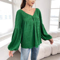 73-73003#  cross-border women's fashion ins style elegant solid color long sleeve plus size blouse
