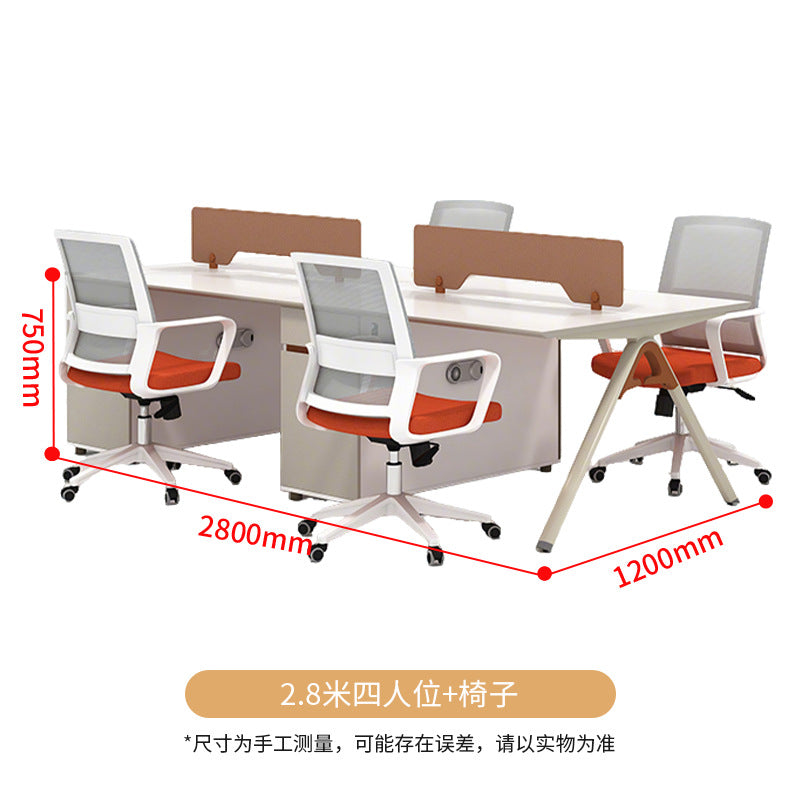 Saint li office desk and chair set - employee workstation, office desk and chair combination, minimalist furniture