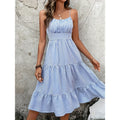 listing: new  women's original elegant striped ruffle hem slip dress