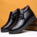 Men's winter fleece-lined cotton shoes, thickened high-top men's cotton leather shoes, warm cotton leather shoes for middle-aged and elderly men, dad shoes