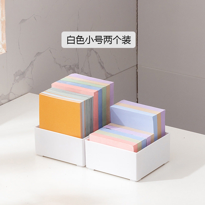 Desktop mobile phone case, sticky note transparent storage box, plastic large-capacity data cable, earphone mini wall-mounted storage box.