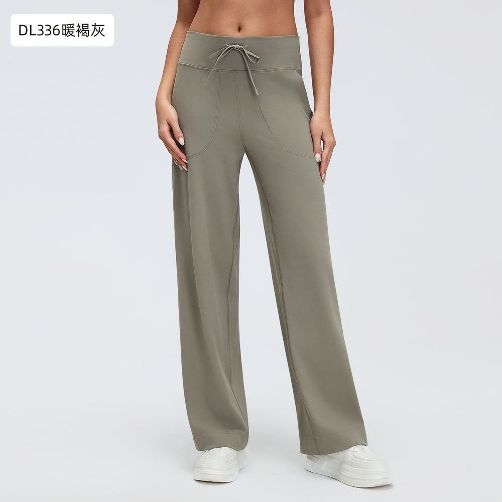 New breathable loose fit wide leg pants with large pockets - women's activewear yoga pants - casual long pants dl336