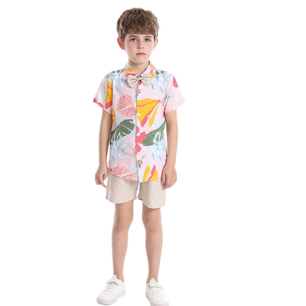 Wholesale children's printed shirts direct from the source: new summer beach style hawaiian vacation short-sleeve shirts