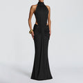 cross-border european and american women's summer collection: new elegant and sexy solid color slim-fit backless mermaid dress