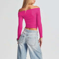 cross-border e-commerce american streetwear trendy t-shirt - spring/summer off-the-shoulder cutout backless top for women