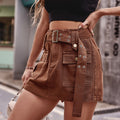 Fashion cross-border foreign trade  independent station women's clothing  new elastic waist design denim overalls culottes