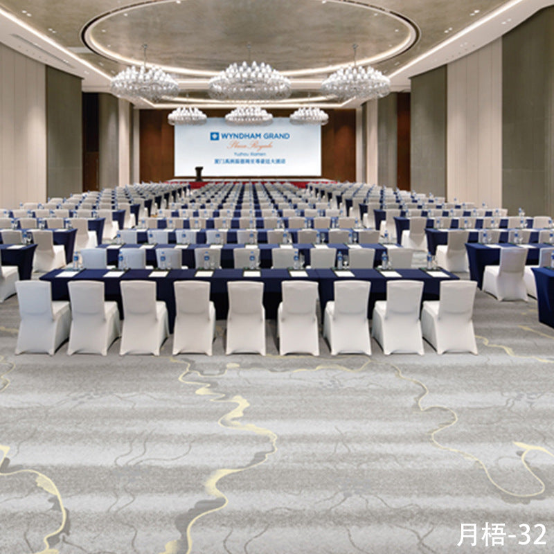 Custom carpets for hotel banquet halls, corridors, and aisles - fire-retardant, full-spread nylon printed carpets for restaurants and dining rooms
