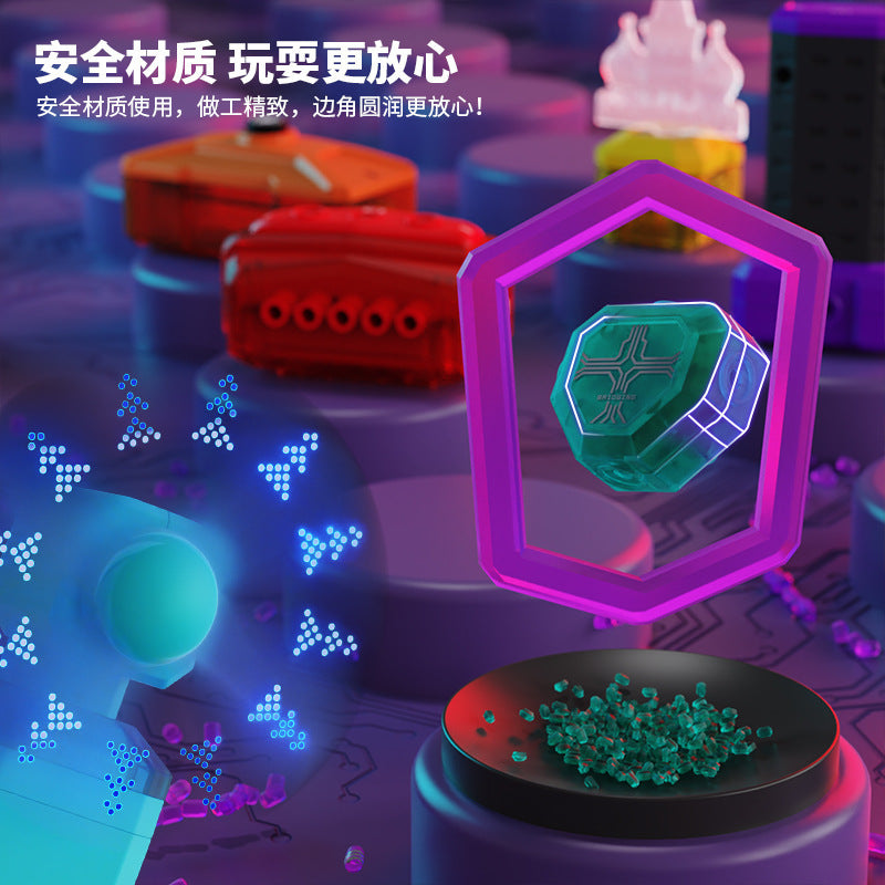Kids puzzle stereo building large capsules electrical building blocks toys mechanical electric circuit science and education physics small experiment
