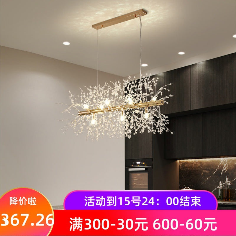 Firefly crystal lamp dining room simple modern dandelion dining table light luxury lamp lighting Internet celebrity restaurant chandelier