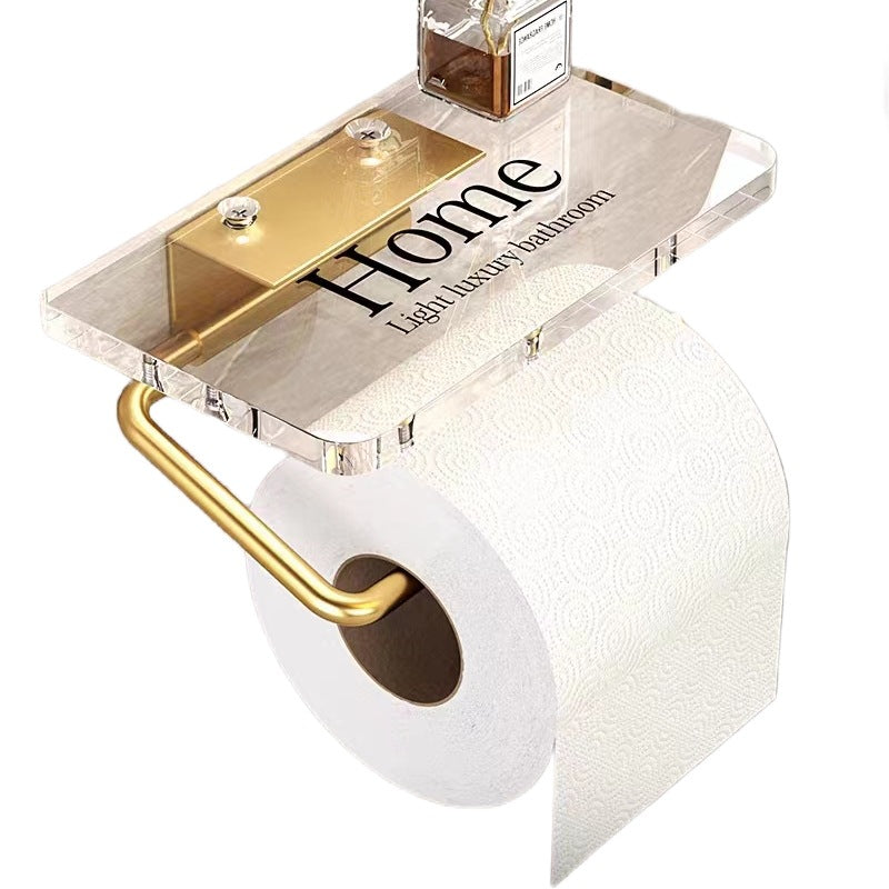 Acrylic roll paper holder toilet paper holder storage rack cross-border exclusive free labeling bathroom storage rack paper holder