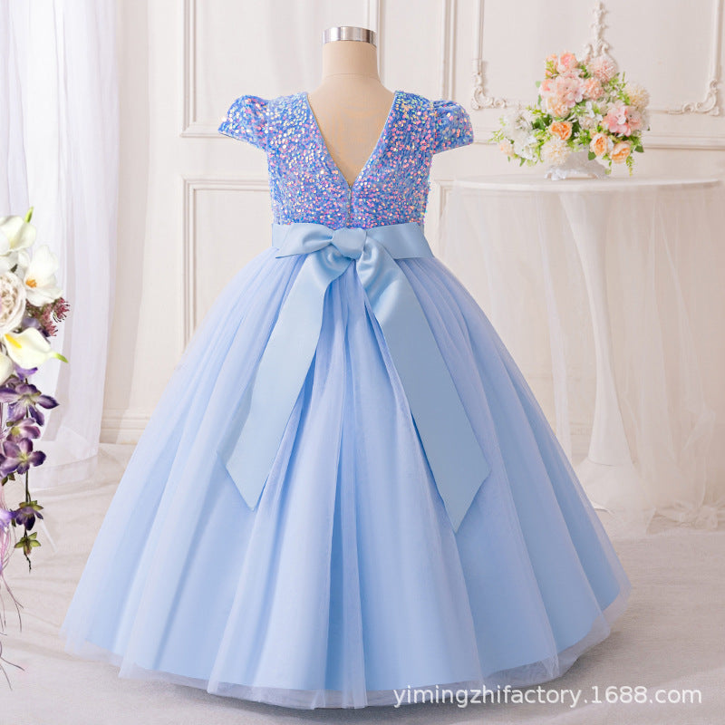 Girls' formal dresses, kids' princess dresses, tutu dresses, flower girl dresses, new cross-border in-stock, little girl dresses, performance costumes