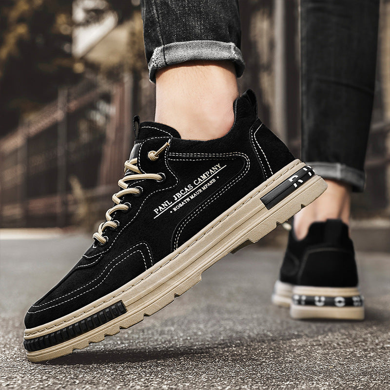 Men's spring breathable kitchen work shoes - anti-slip, waterproof, wear-resistant, safety shoes, trendy black casual sneakers