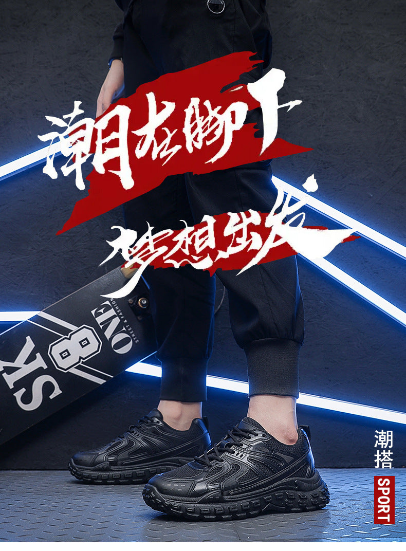 Dad shoes 2025 spring mesh breathable wear-resistant casual shoes anti-slip tire sole athletic running shoes cross-border men's footwear