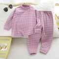 Kids german velvet home clothes suit boys and girls fall and winterheattechintimateschildren's bottom pajamas autumn clothes and long trousers