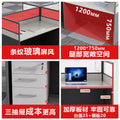 6-person office desk and chair set - minimalist modern office cubicle system with individual workstations and 4-seat partitioned computer desks
