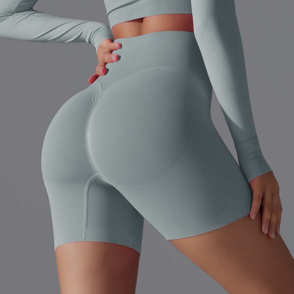 European and american seamless yoga shorts - high waist, butt-lifting, compression shorts - breathable, quick-drying, running, sports, fitness, 3/4 length shorts
