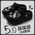 Crystal bear black clogs