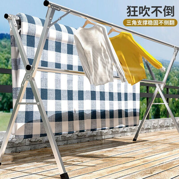 Stainless steel drying rack Floor-to-ceiling folding indoor and outdoor drying rack Vertical mobile quilt drying rack X type