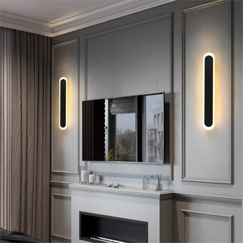 Nordic led wall lamp light luxury lighting casual linear lamp bedroom bedside wall lamp living room aisle normcore wall