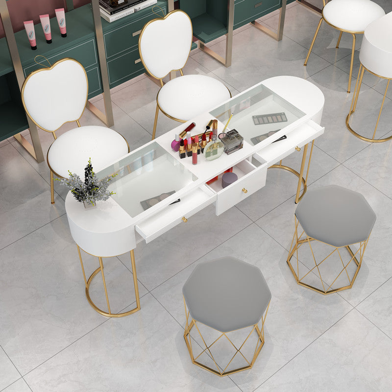 Nail art table and chair set Nordic ins Internet celebrity special economical single and double nail art table paint wrought iron free shipping