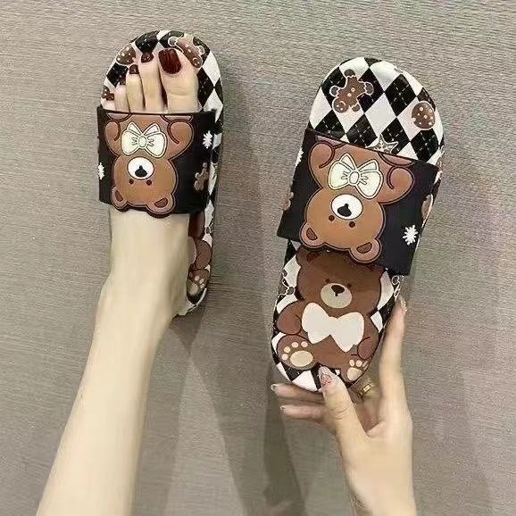 2025 new women's summer slippers - cute cartoon design, outdoor wear, bathroom, home, bath, non-slip, indoor house slippers
