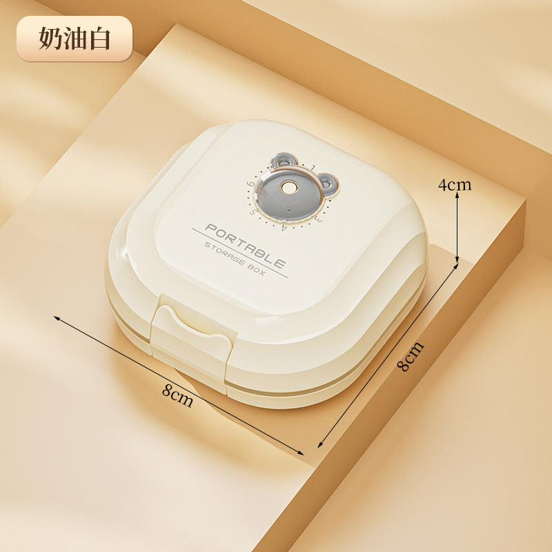 Medicine box sub-packing box portable seven days a week tablet sealed box moisture-proof medicine storage box mini medicine box