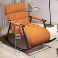 Balcony leisure rocking chair - adult size, sleepable, home use, sunbathing, sit & sleep 2-in-1 lazy lounger, single sofa chair